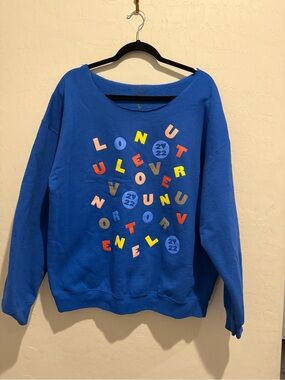 Custom Wide-Neck Harry Styles Love On Tour 2022 Alphabet Soup Sweatshirt
